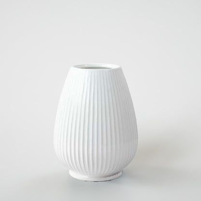 Rigel Ceramic Flower Vase - White