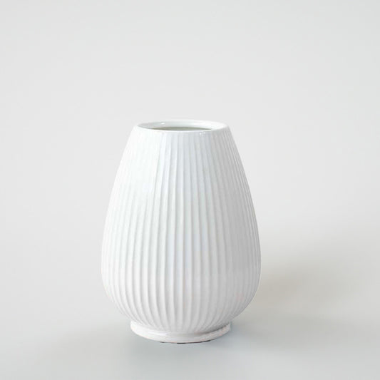 Rigel Ceramic Flower Vase - White