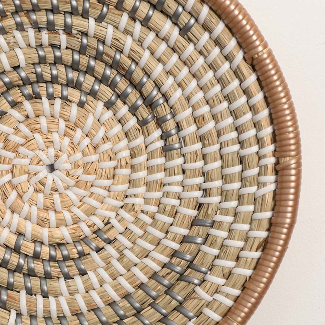 Ripple Handwoven Wall Basket Closeup