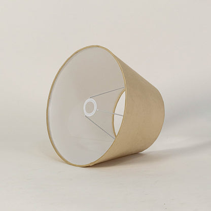 Beige tapered lampshade displayed on a clean white background highlighting its smooth fabric texture and wide base for a warm modern decorative lighting look.