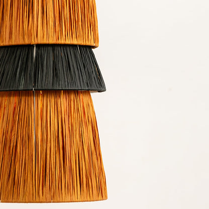 Romimex 3 Tier Jute Pendant Light Closeup