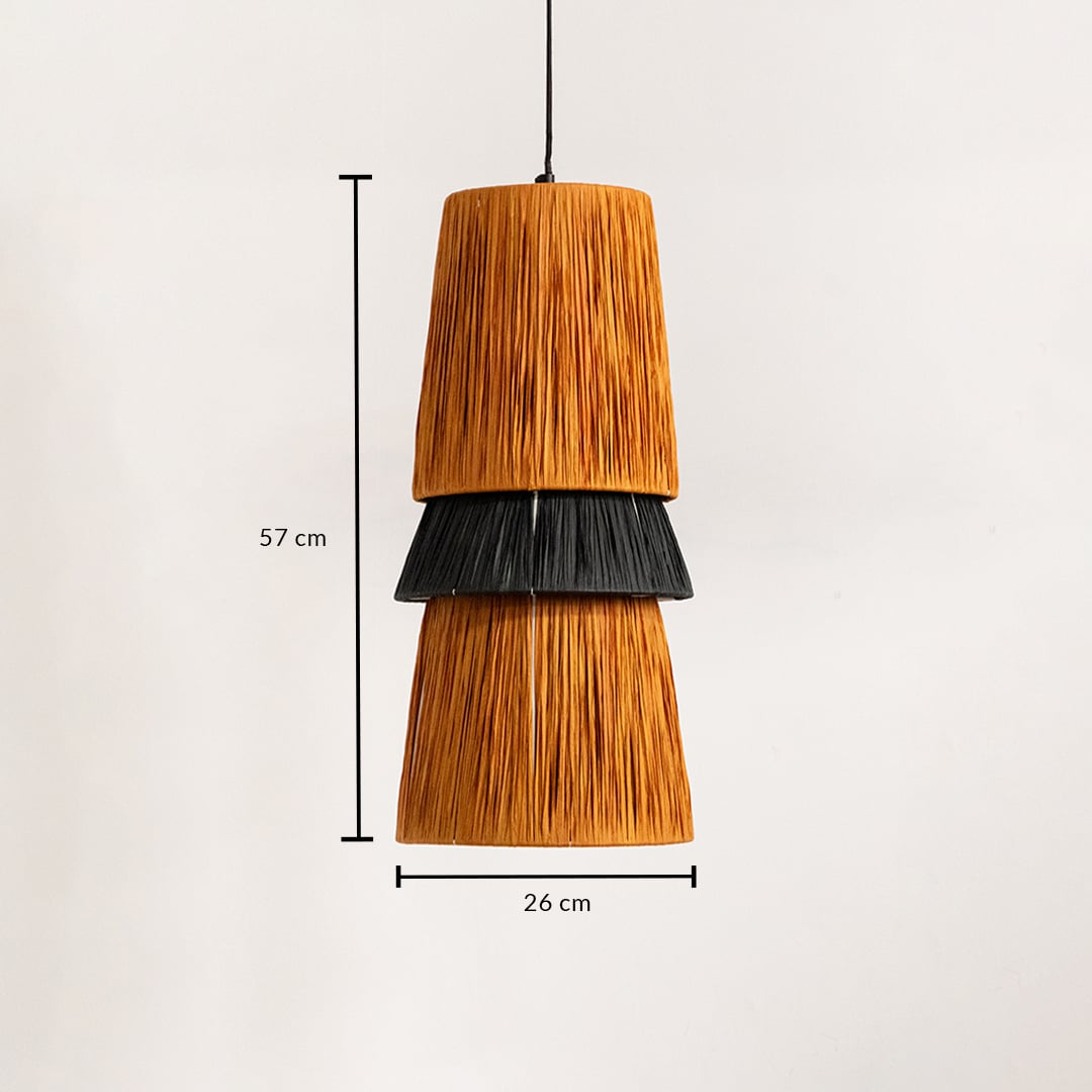 Romimex 3 Tier Jute Pendant Light Dimension