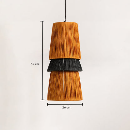 Romimex 3 Tier Jute Pendant Light Dimension