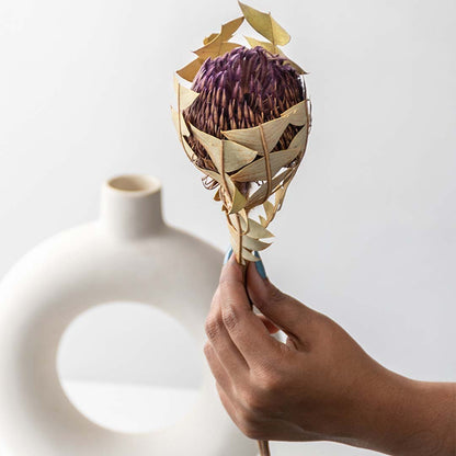 Round Ball Banksia Flower - Purple
