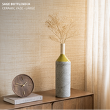 Sage Bottleneck Ceramic Vase - Large
