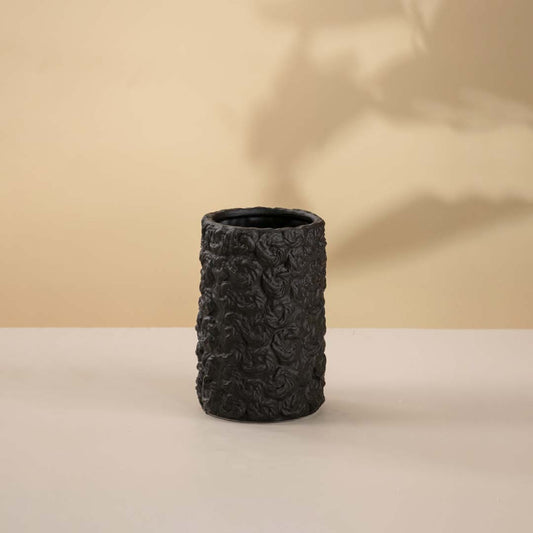 Sarsen Black Ceramic Vase - Medium
