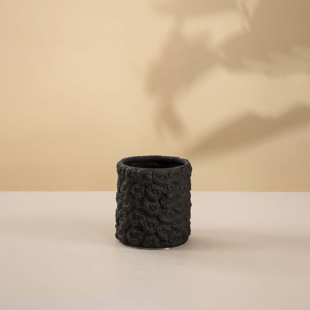 Sarsen Black Ceramic Vase - Small
