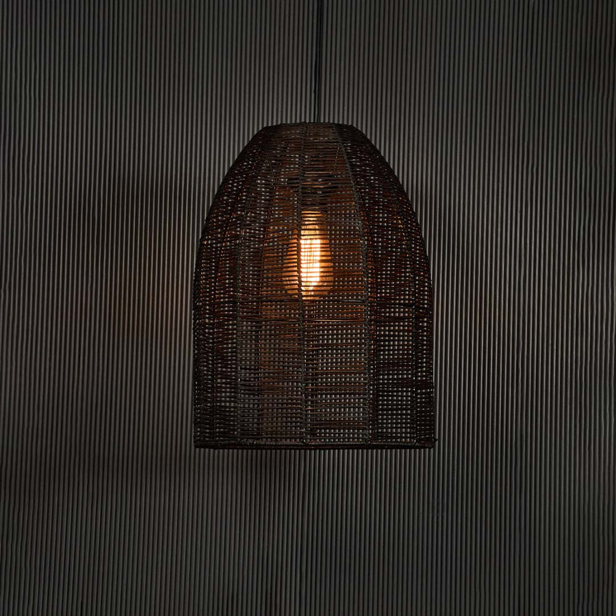Sawan Bamboo Pendant Light Black Light On Black Background