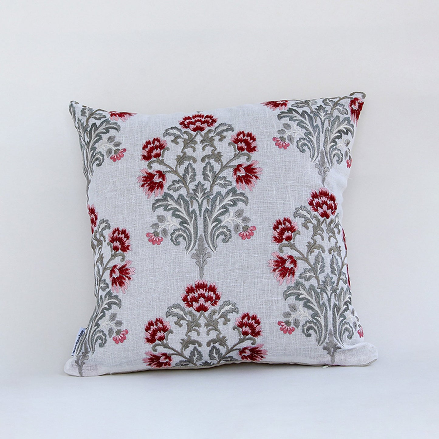Serene Floral Embroidered Cushion Covers Cotton