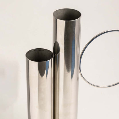 Detailed view of the shiny silver metal surface showing the precision of craftsmanship and elegant curvature.