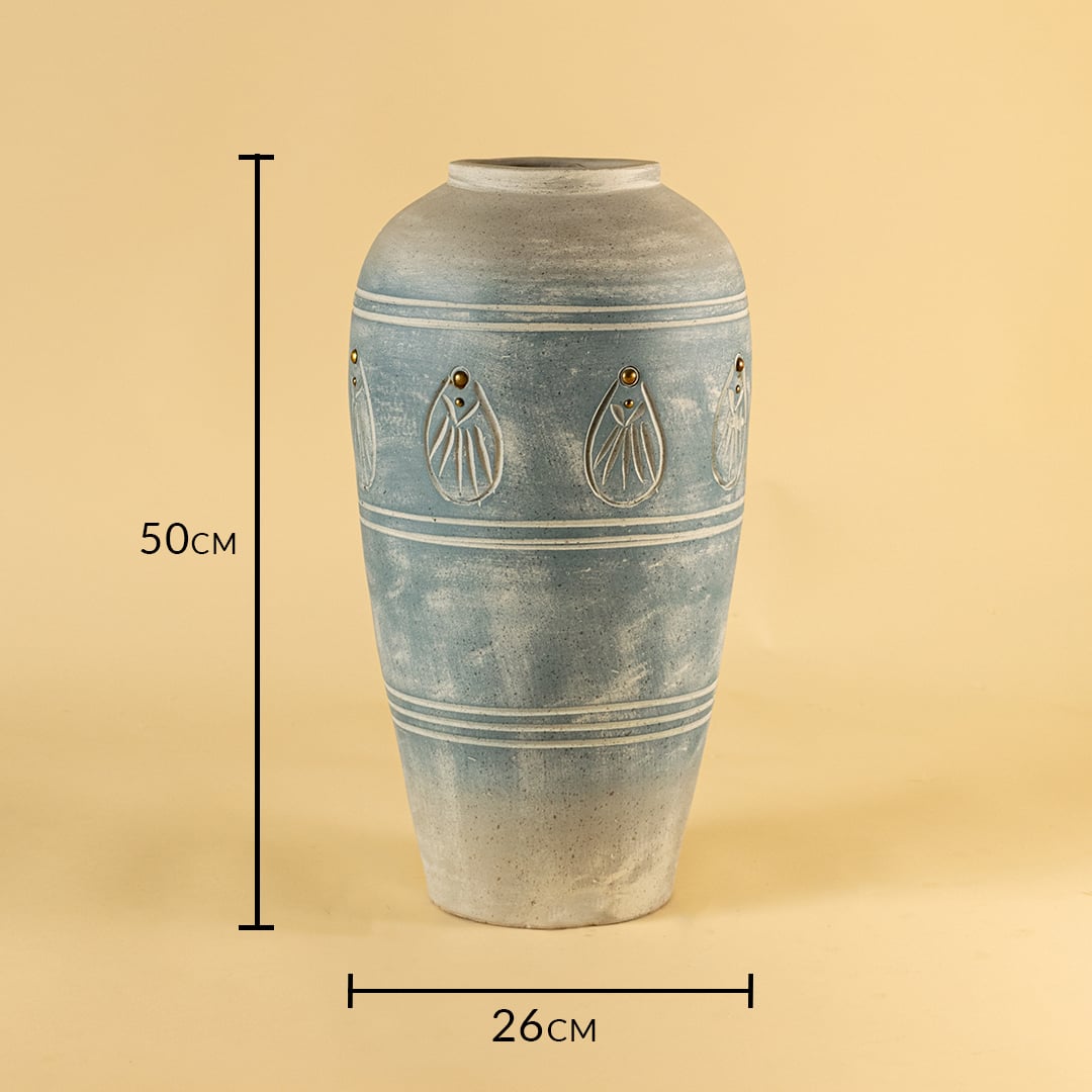 sky stone terracotta vase medium dimensions