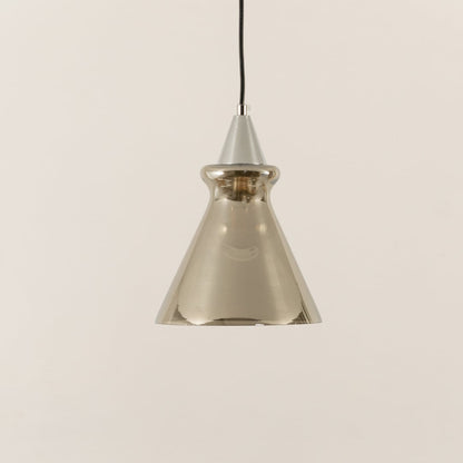 Smithfield Metal Pendant Light Chrome Light Off White Background