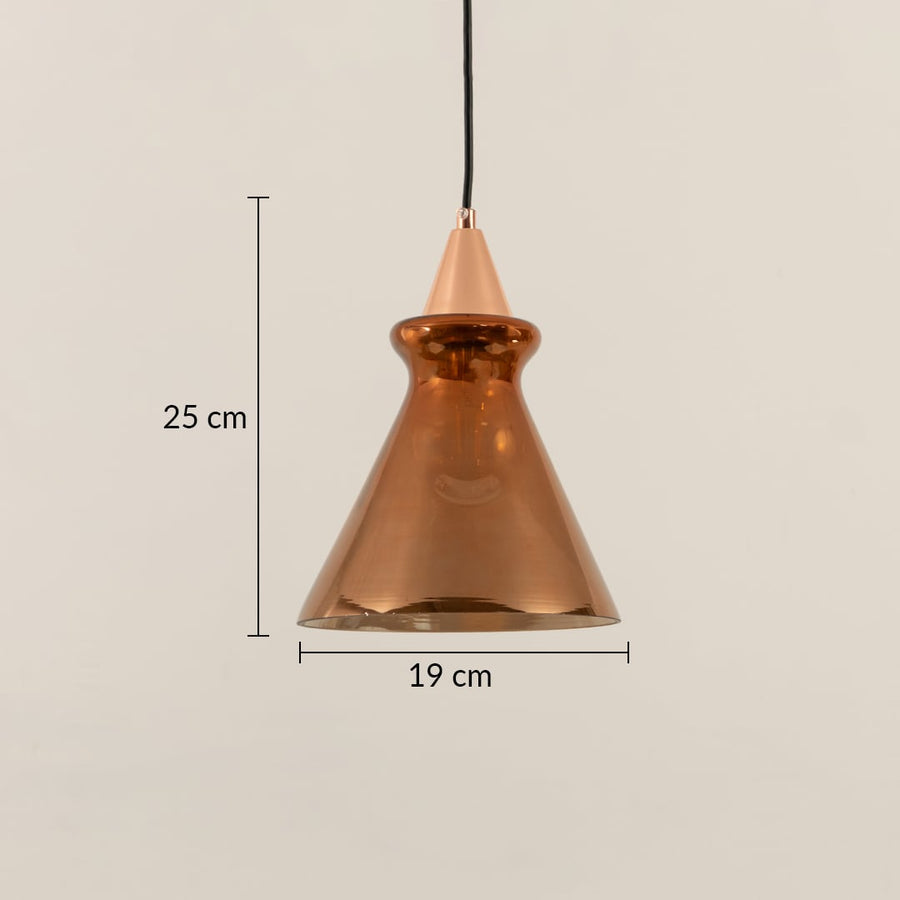 Smithfield Metal Pendant Light Rose Gold Dimensions