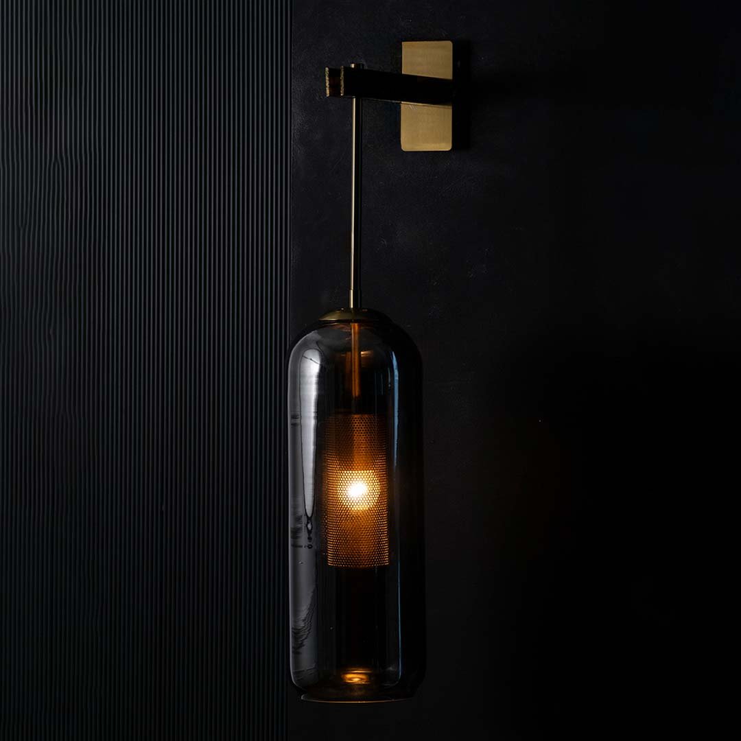 Smoky Glass Dropping Wall Light