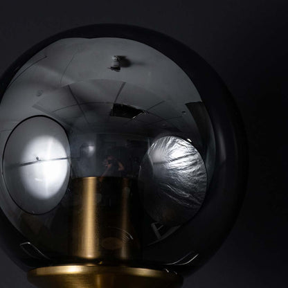 Smoky Grey Round Glass Wall Sconce