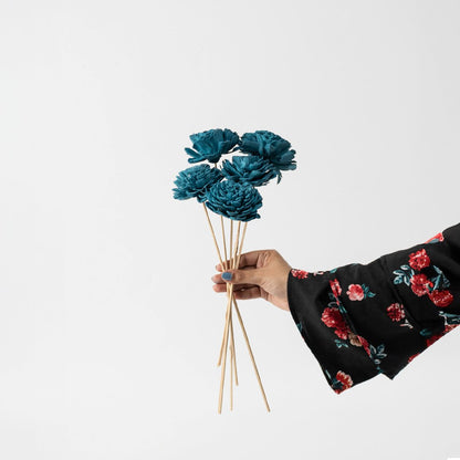 Sola Flower Sherpa Blue Set Of 5