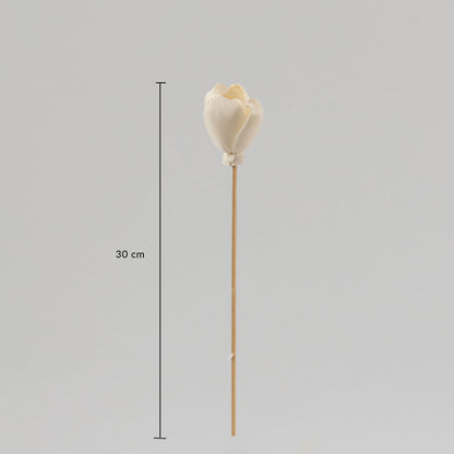 Tulip sola wood flower stick with 30 cm height ivory bud and natural stem perfect for vase decoration and home interiors.