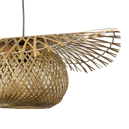 Spiderweb Globe Bamboo Hanging Lamp