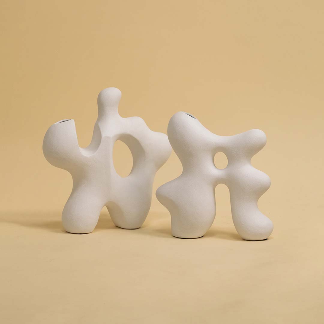 Sporadic White Ceramic Vase