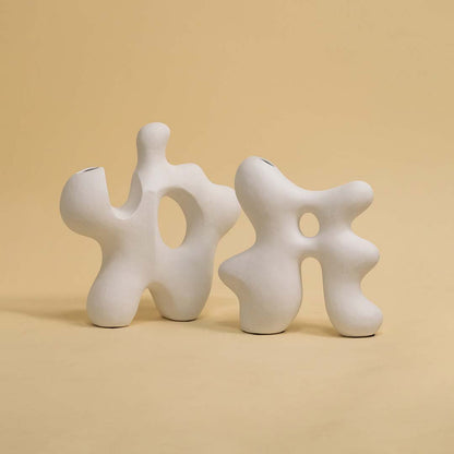Sporadic White Ceramic Vase