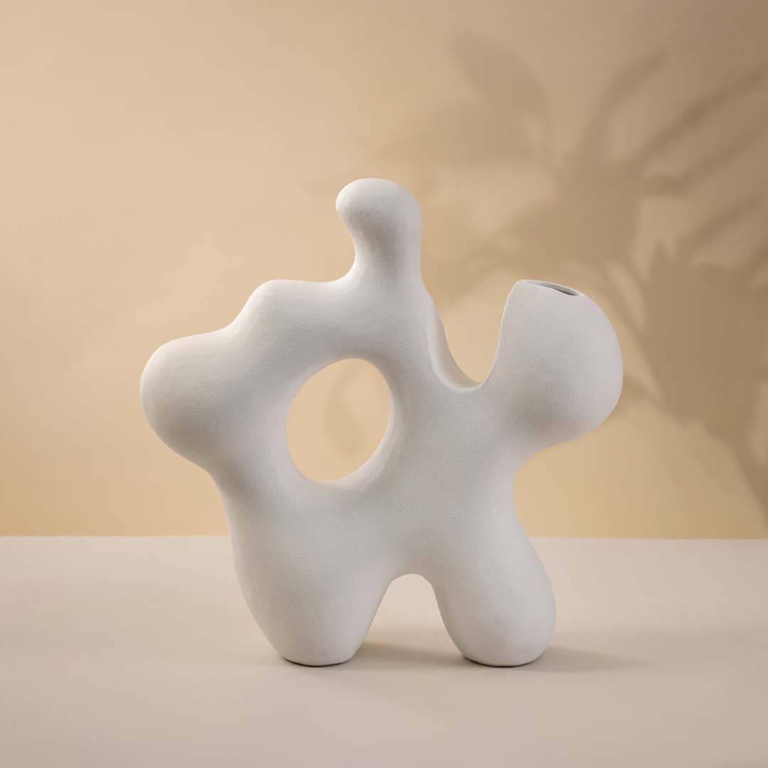 Sporadic White Ceramic Vase