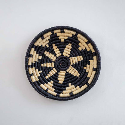 Starry Site Handwoven Sabai Grass Hanging Wall Basket - Black
