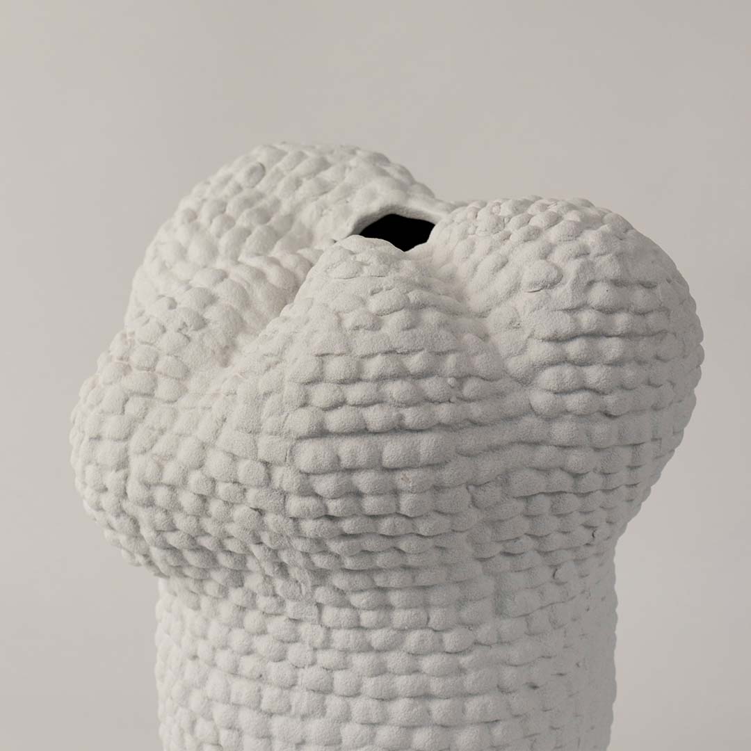 Stepped Ceramic White Vase