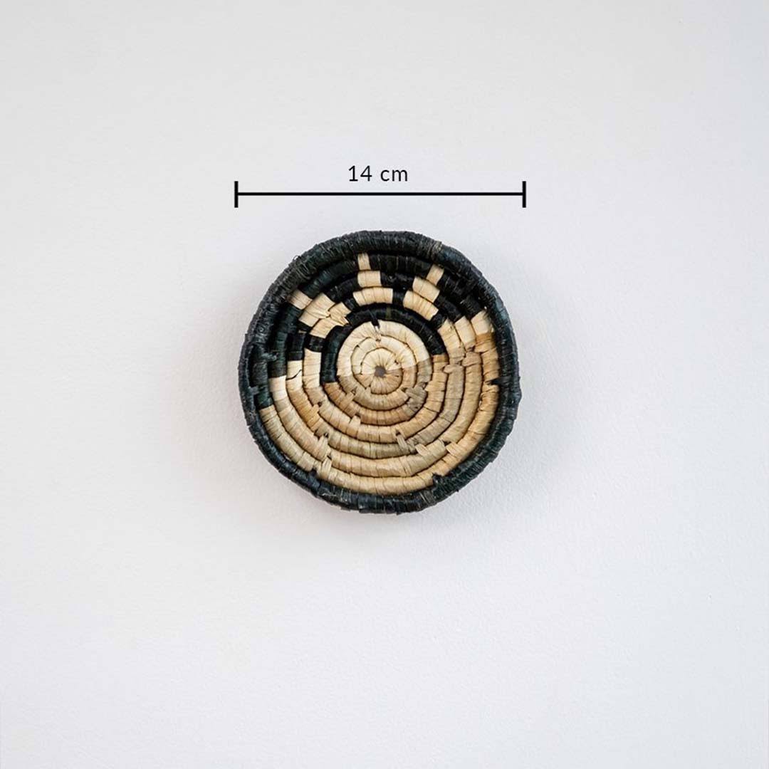 Sun Sparkle Handwoven Sea Grass Hanging Wall Basket Black - Small