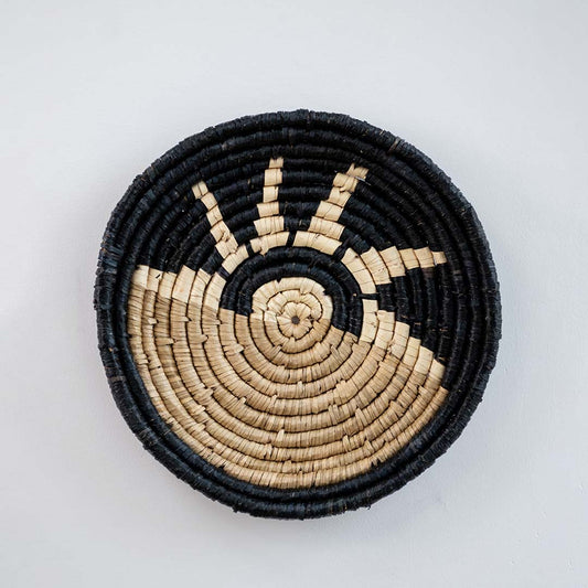 Sunny Side Handwoven Sea Grass Hanging Wall Basket Black - Large