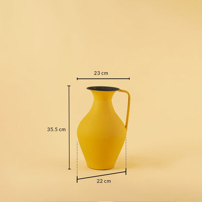 Suraahi Vase Yellow Dimensions