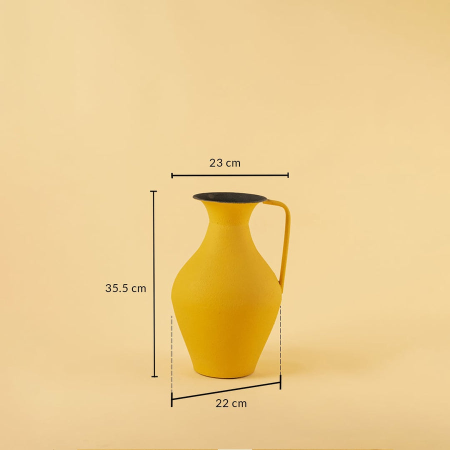 Suraahi Vase Yellow Dimensions