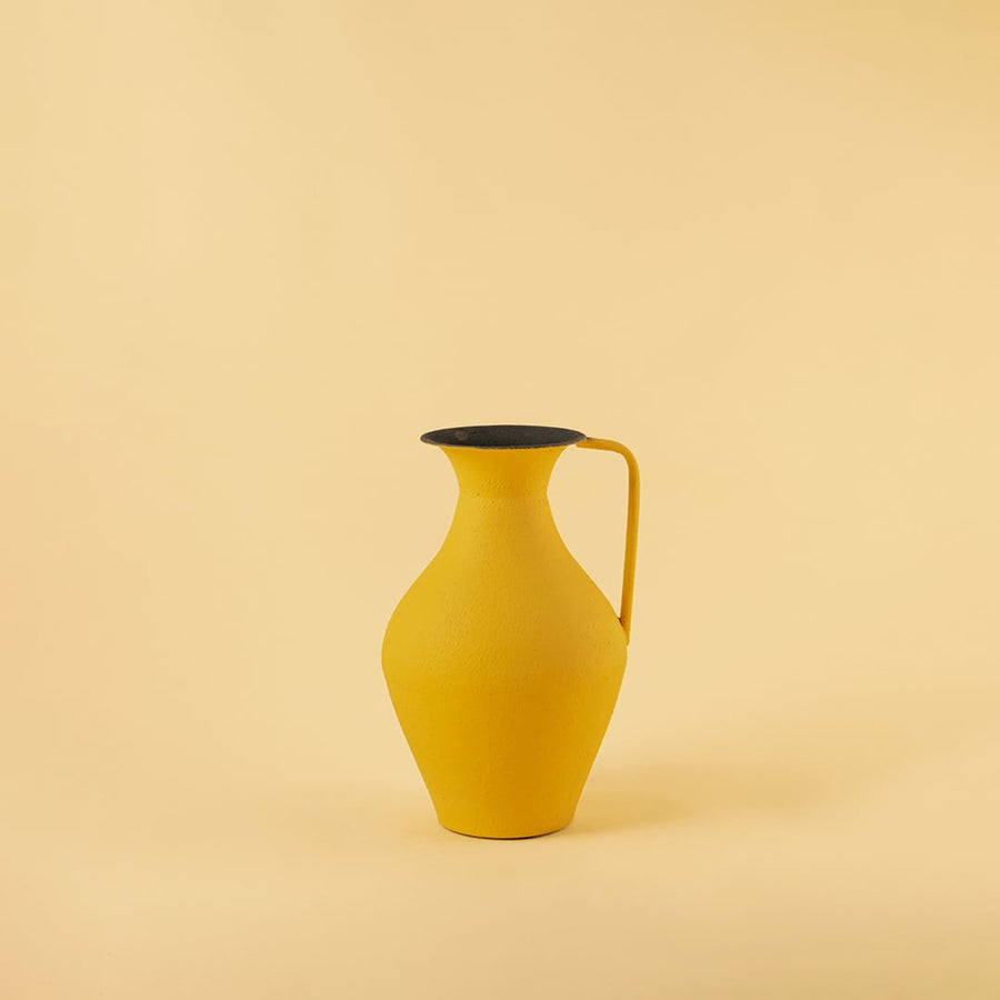 Suraahi Vase Yellow White Background