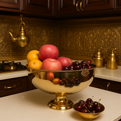 Svadika Brass and Steel Fruit Bowl Main Lifestyle