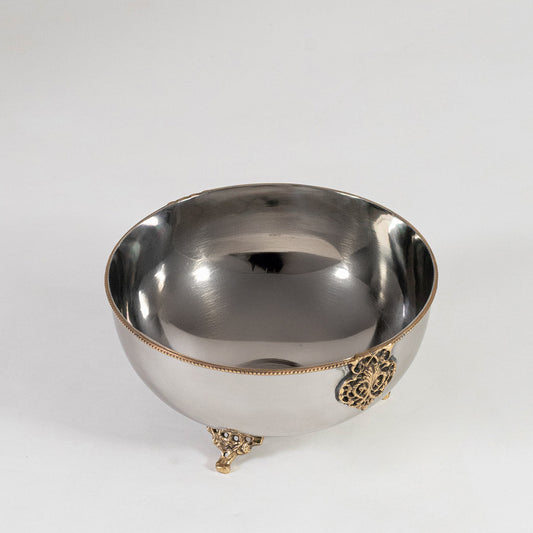 Svadika Brass and Steel Fruit Bowl