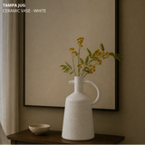 Tampa Jug Ceramic Vase - White