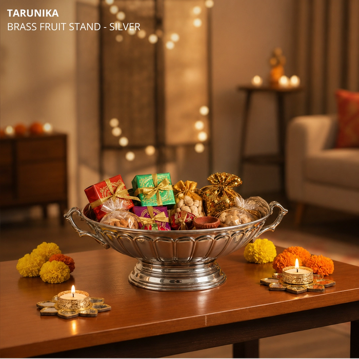 Tarunika Brass Fruit Stand - Silver