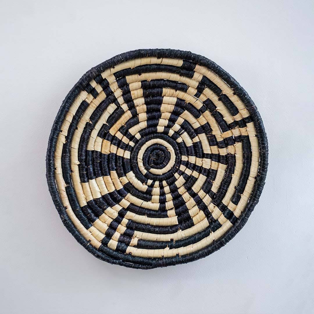Tema Handwoven Sabai Grass Hanging Wall Basket Large - Black