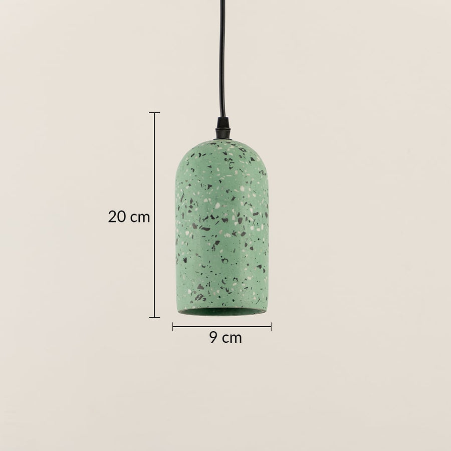 Terrazzo Cement Pendant Light Black Green Dimensions