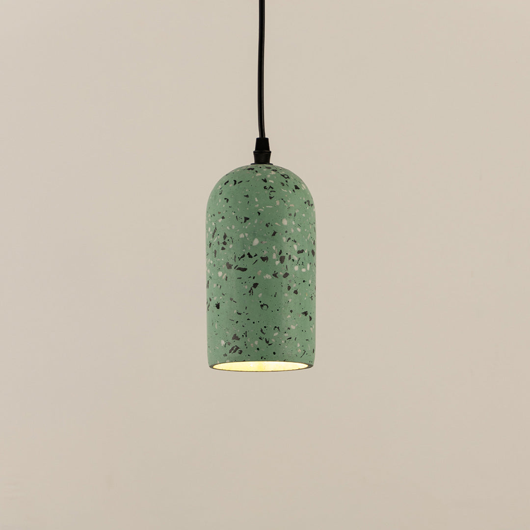 Terrazzo Cement Pendant Light - Black & Green