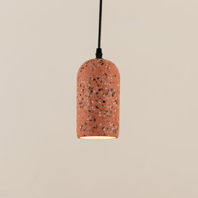 Terrazzo Cement Pendant Light -Black & Pink