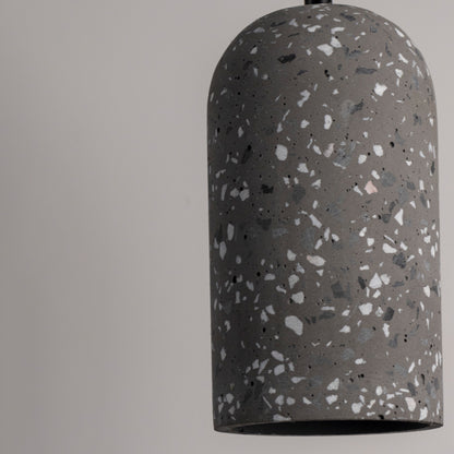 Terrazzo Cement Pendant Light - Black & Dark Grey