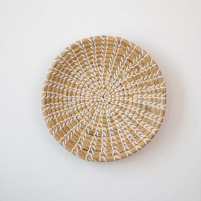 Tomas Handwoven Sabai Grass Hanging Wall Basket - White