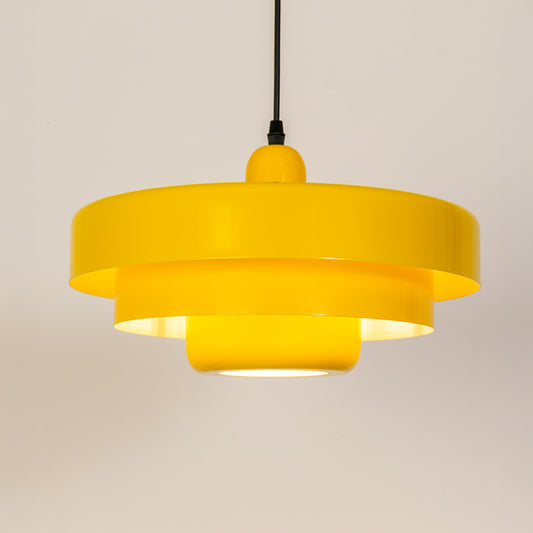 Triple Layer Disc Macaron Cake Pendant Light - Yellow