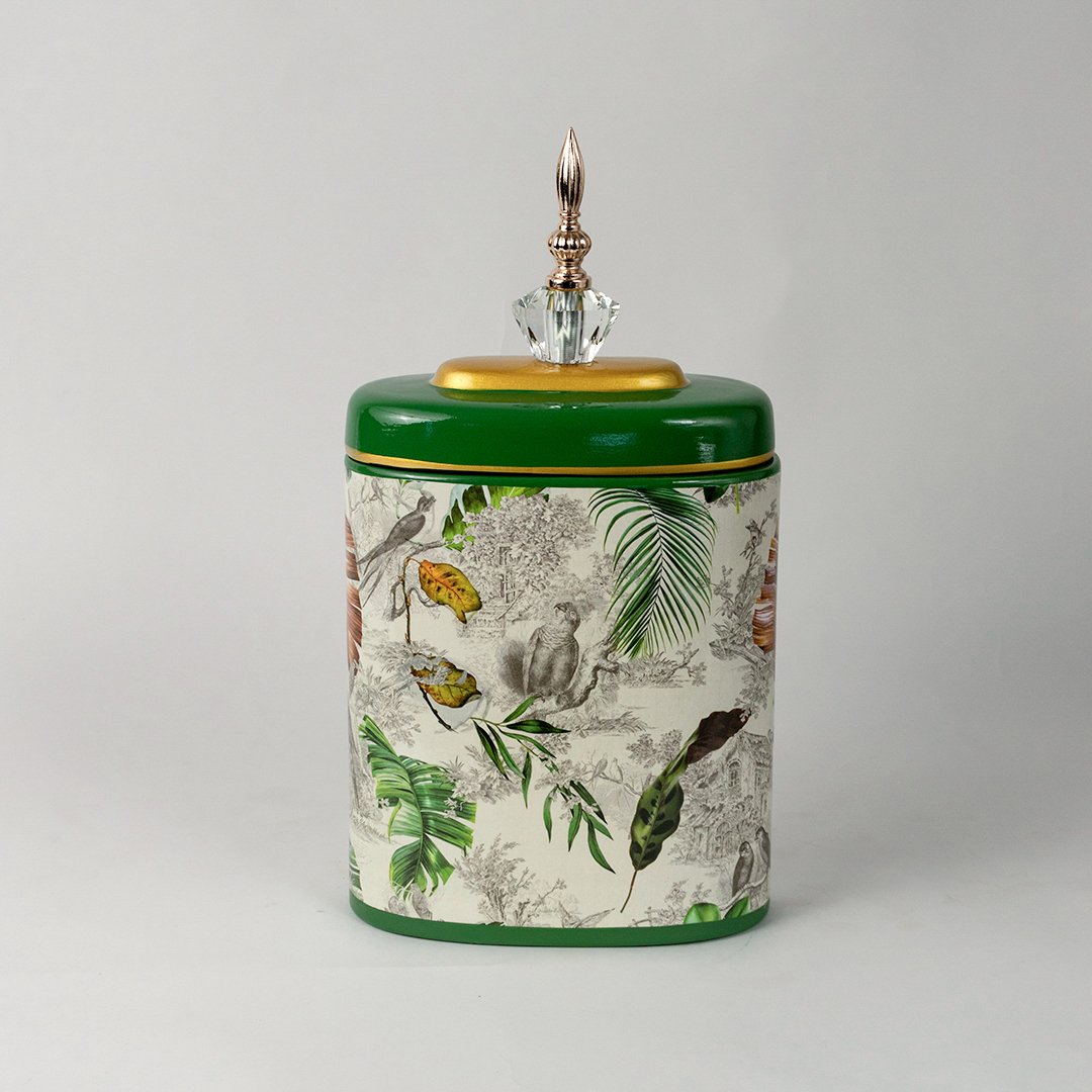 Tropical Leaves Jar - Medium