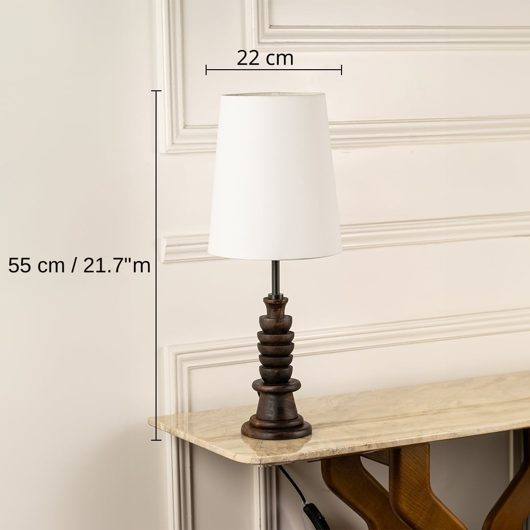 Tucasa Table Lamp - White Shade, 55 x 22 x 22 cm (21.7 x 8.7 x 8.7 inches) dimensions