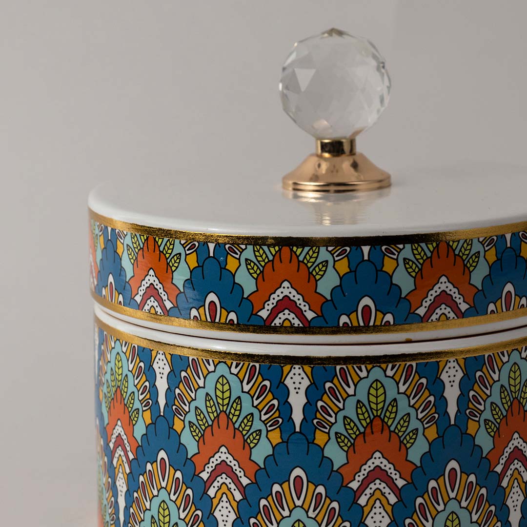 Turquoise Ceramic Jar - Large