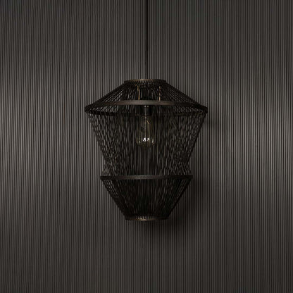 Twinkle Twigs Bamboo Lamp Light Off Black Background