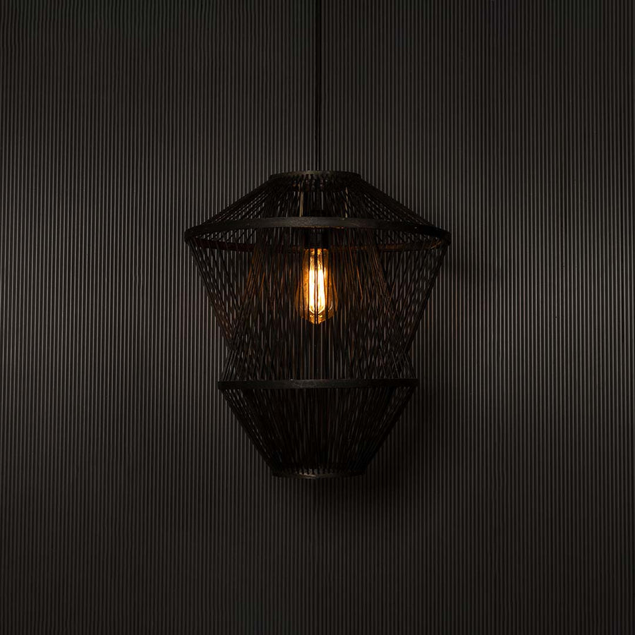 Twinkle Twigs Bamboo Lamp Light On Black Background