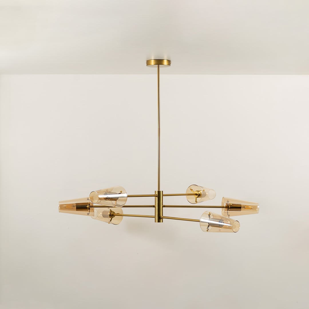 Valentina 6 Linear Light Gold Light Off White Background