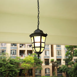 Victorian Era Outdoor Hanging Lamp - Black